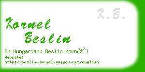 kornel beslin business card